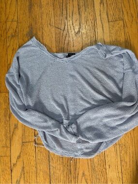 Urban Outfitters Light Blue Distressed V-Neck Sweater